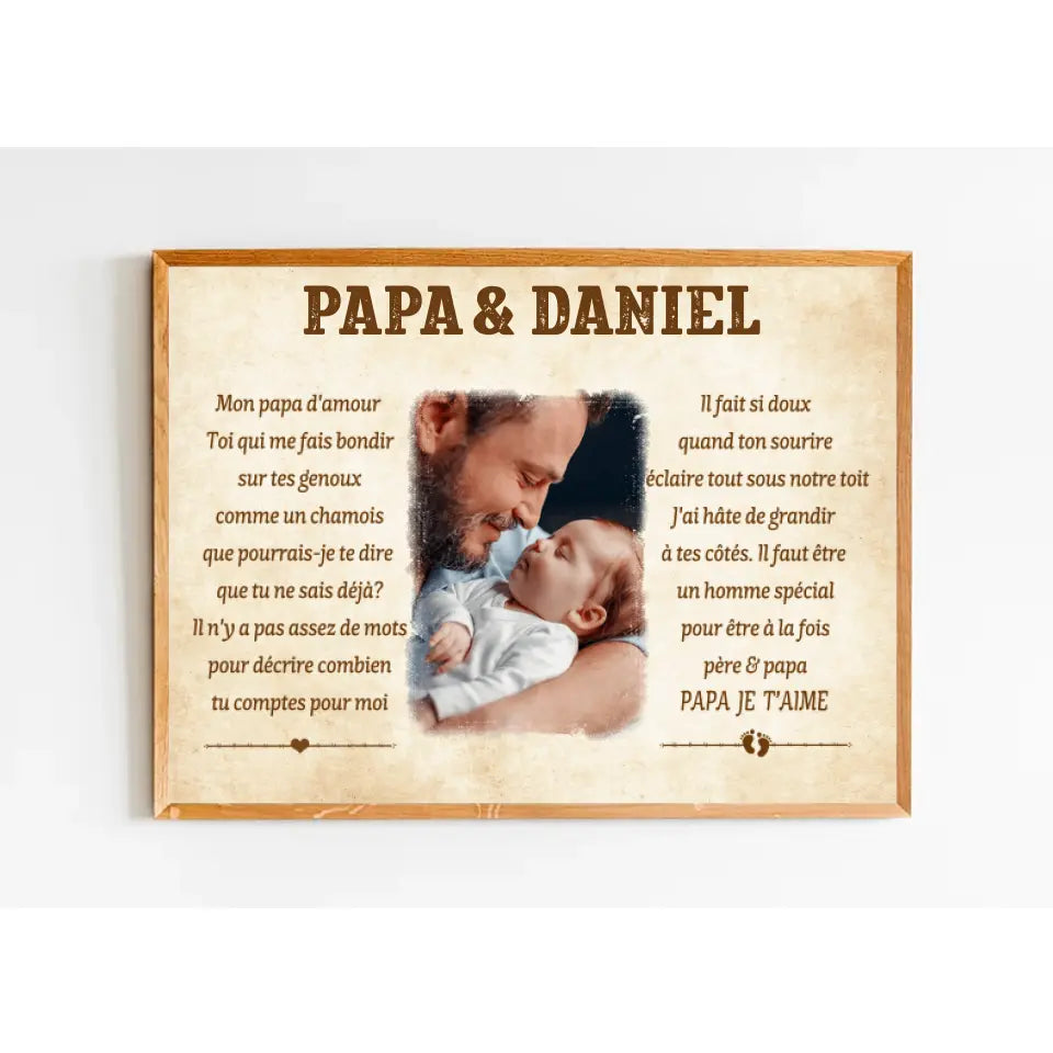 Poster photo personnalisée, Cadeau pour papa et bébé, Bonne fête des p –