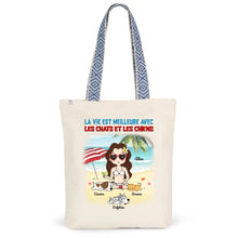 Charger l&#39;image dans la galerie, Jusqu&#39;à 6 animaux, Sac fourre-tout chien et chat personnalisé, tote bag femme maman chat et chien
