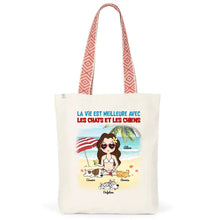 Charger l&#39;image dans la galerie, Jusqu&#39;à 6 animaux, Sac fourre-tout chien et chat personnalisé, tote bag femme maman chat et chien
