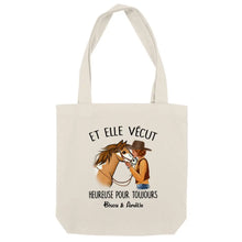 Charger l&#39;image dans la galerie, Sac fourre-tout personnalisé cheval, Sac fourre-tout cheval, maman cheval, Et elle vécut heureuse pour toujours
