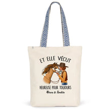 Charger l&#39;image dans la galerie, Sac fourre-tout personnalisé cheval, Sac fourre-tout cheval, maman cheval, Et elle vécut heureuse pour toujours
