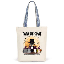 Charger l&#39;image dans la galerie, Jusqu&#39;à 12 chats, Sac fourre-tout Halloween Papa de chat, Sac fourre-tout personnalisé chat homme
