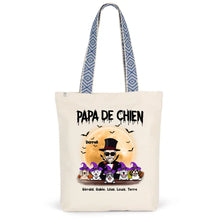 Charger l&#39;image dans la galerie, Jusqu&#39;à 12 chiens, Sac fourre-tout Halloween Papa de chien, Sac fourre-tout personnalisé chien homme
