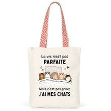 Charger l&#39;image dans la galerie, Jusqu&#39;à 9 chats, Sac fourre-tout personnalisé chat, Sac fourre-tout pour maman chat, papa chat, Nom et design personnalisés
