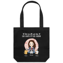 Charger l&#39;image dans la galerie, Jusqu&#39;à 9 animaux, Sac fourre-tout personnalisé chien et chat, tote bag femme maman chat et chien
