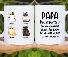 Charger l&#39;image dans la galerie, Jusqu&#39;à 9 chats, mug chat personnalisé, tasse papa chat, cadeau pour la Fête des Pères
