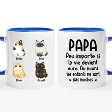 Charger l&#39;image dans la galerie, Jusqu&#39;à 9 chats, mug chat personnalisé, tasse papa chat, cadeau pour la Fête des Pères
