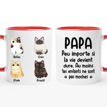 Charger l&#39;image dans la galerie, Jusqu&#39;à 9 chats, mug chat personnalisé, tasse papa chat, cadeau pour la Fête des Pères
