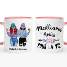 Charger l&#39;image dans la galerie, Jusqu&#39;à 5 filles, mug personnalisé meilleure amie, noms et arts personnalisés, meilleures amies pour la vie
