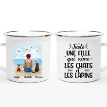 Charger l&#39;image dans la galerie, Jusqu&#39;à 6 animaux, mug lapin et chat personnalisé, juste une femme qui aime les chats et les lapins
