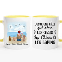 Charger l&#39;image dans la galerie, Jusqu&#39;à 6 animaux, mug lapin et chat chien personnalisé, tasse maman lapin chat et chien
