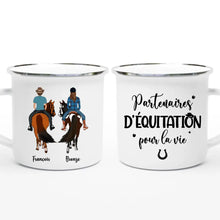 Charger l&#39;image dans la galerie, Jusqu&#39;à 3 chevaux, mug cheval personnalisable, tasse cheval, partenaires d&#39;équitation pour la vie
