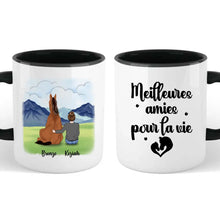 Charger l&#39;image dans la galerie, Jusqu&#39;à 2 chevaux, mug cheval personnalisable, juste une femme qui aime les chevaux
