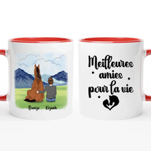 Charger l&#39;image dans la galerie, Jusqu&#39;à 2 chevaux, mug cheval personnalisable, juste une femme qui aime les chevaux
