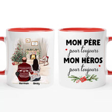 Charger l&#39;image dans la galerie, Jusqu&#39;à 5 filles, Mug personnalisé, Cadeaux de Noël pour papa de la part de sa fille, Mon père pour toujours, mon héros pour toujours
