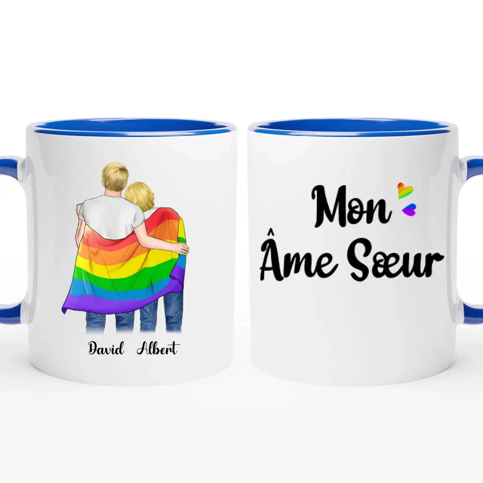 Jusqu'à 3 personnes, Tasse personnalisée meilleurs amis (homme-femme), –