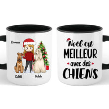 Charger l&#39;image dans la galerie, Jusqu&#39;à 5 chiens, Tasse personnalisée amoureux des chiens, tasse de Noël cadeau personnalisé de Noël
