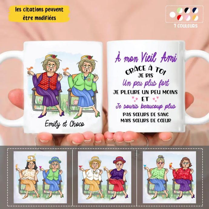 Tasse personnalisée à mon vieil ami pour vos cadeaux d’anniversaire, cadeaux personnalisés pour les meilleurs amis
